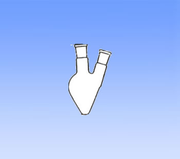14 two-necked pear-shaped flask